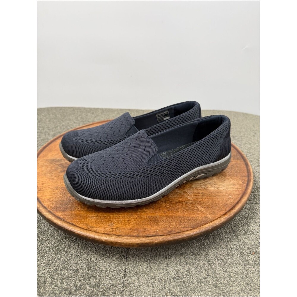 Skechers Shoes Wm 9.5 Extra Wide Blue Knit Slip On Reggae Fest Willow Sneakers